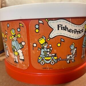 1979 Fisher-Price Vintage Toy Drum with Accessories #921 VERY CLEAN 8x5”